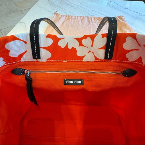 Miu Miu Tessuto Anemone Tote - Picture 3 of 12